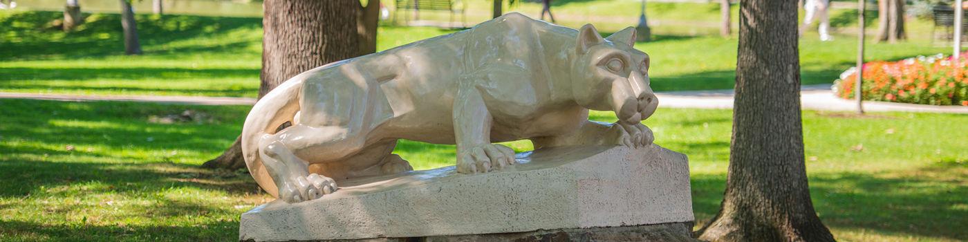 The Lion Shrine statue at Penn State Altoona